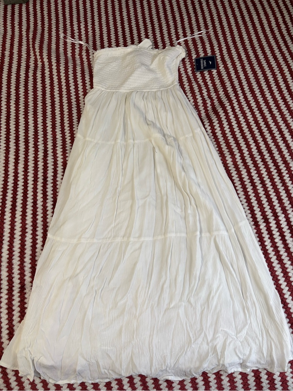 Hollister White Strapless Maxi Dress